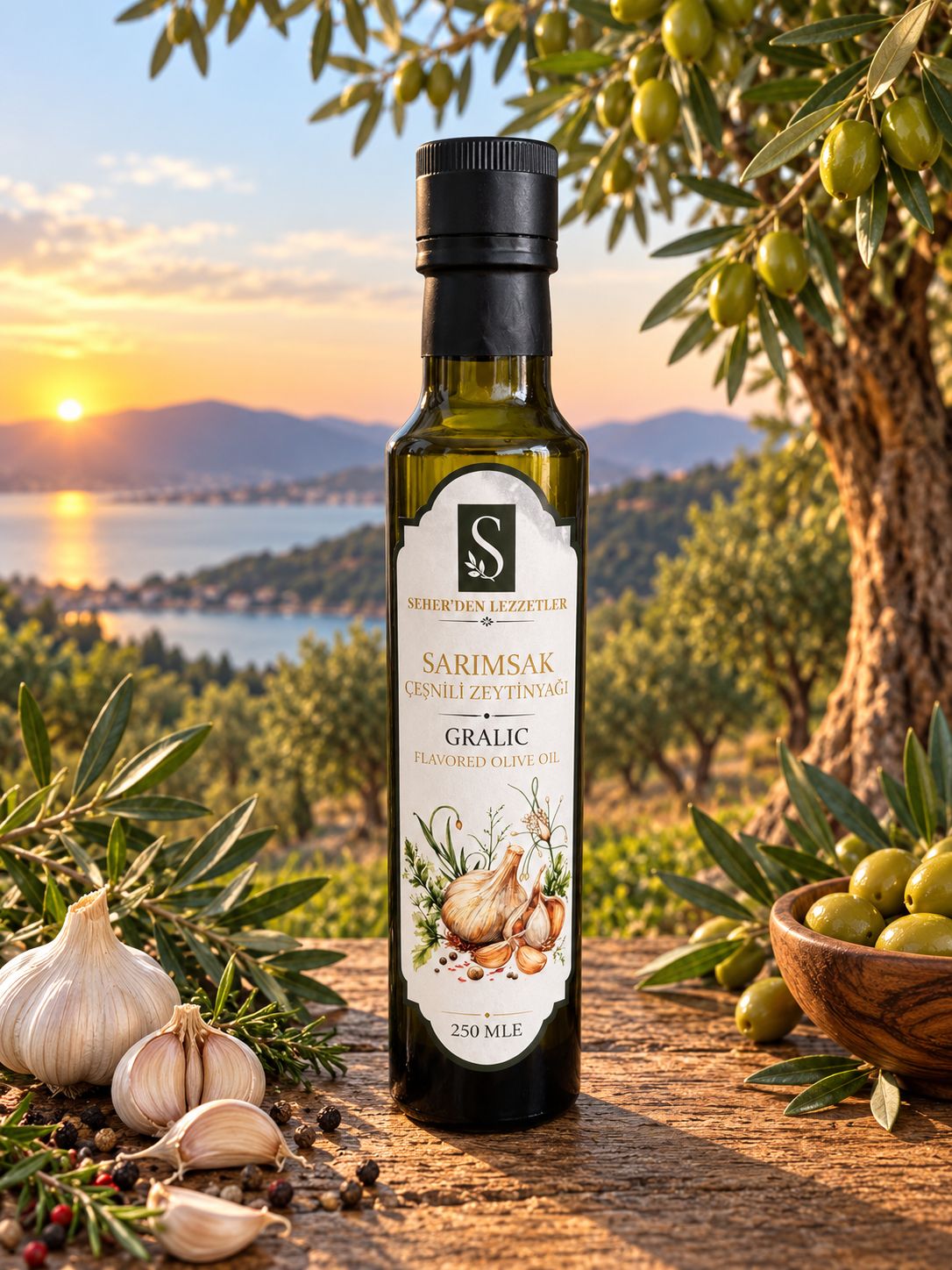 Sarımsak Çeşnili Zeytinyağı – 250 ML